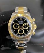 Better Factory New 4131 Rolex 2-Tone Daytona Black Index Dial Copy Watch